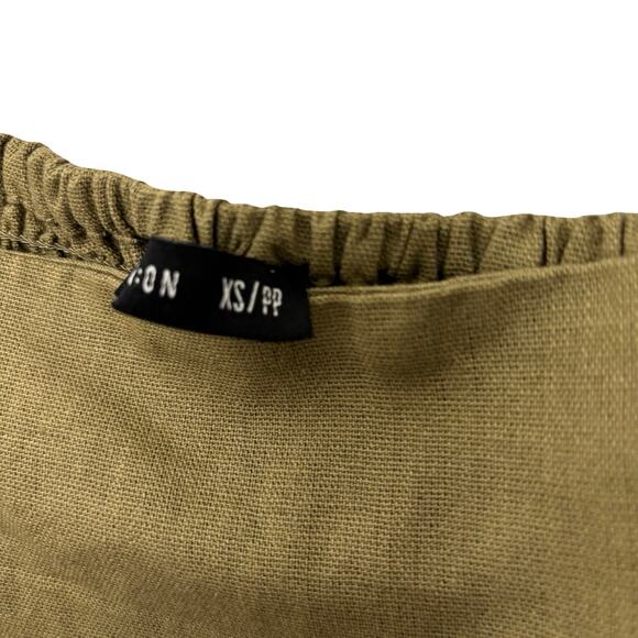 Cotton On Olive Green Linen-Blend Mini Dress A-Line Sundress Size XS - Picture 7 of 7